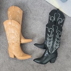 Stylish Black and Tan Western Boots